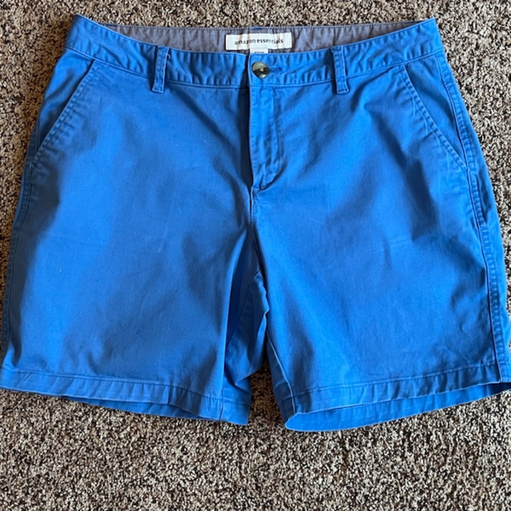 Amazon Essentials Women's Blue Casual Chino Shorts